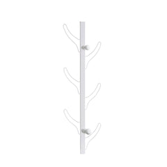 Melody Eight Hook Coat Rack Wall Mount - White