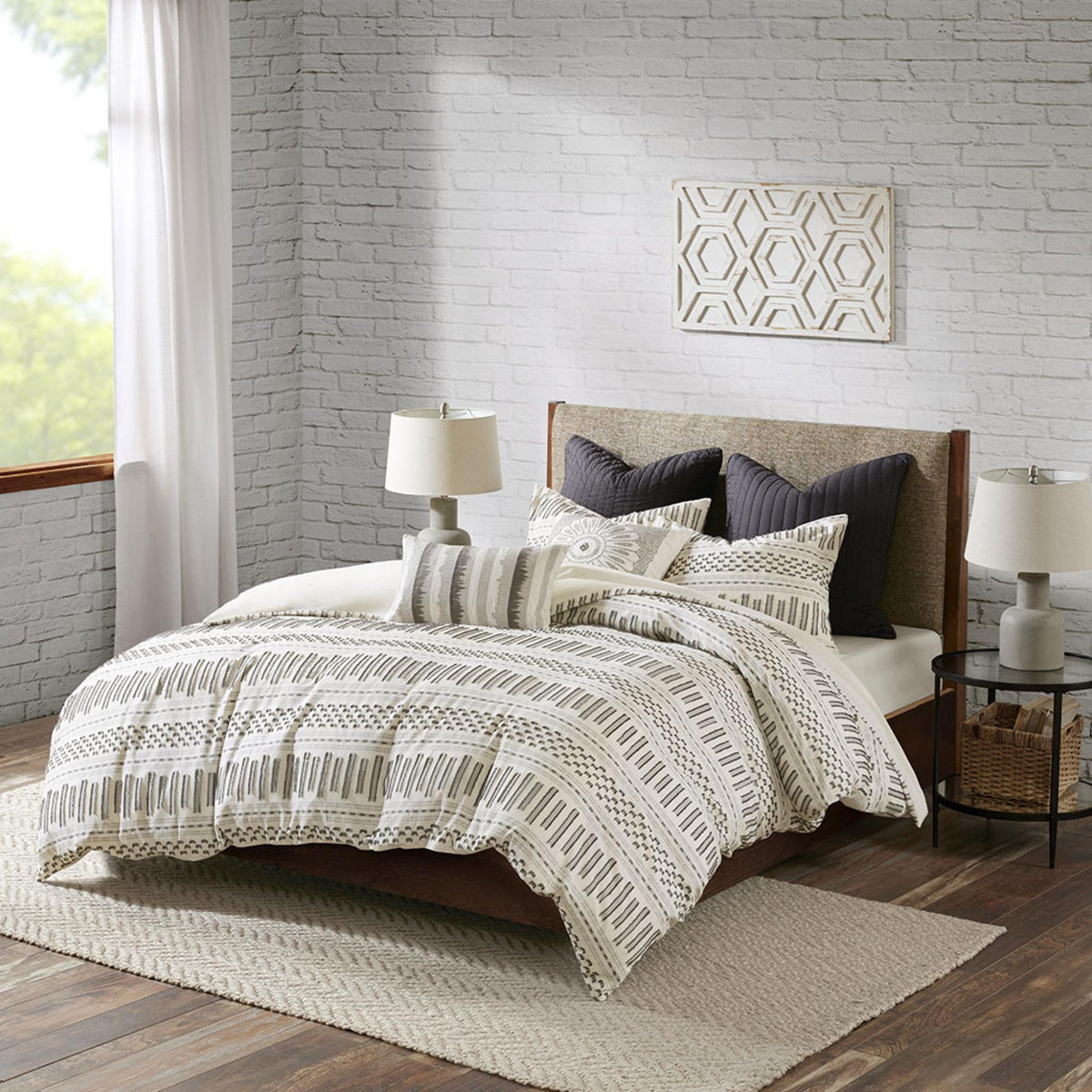 Quasar King Cotton Jacquard Duvet Cover Mini Set
