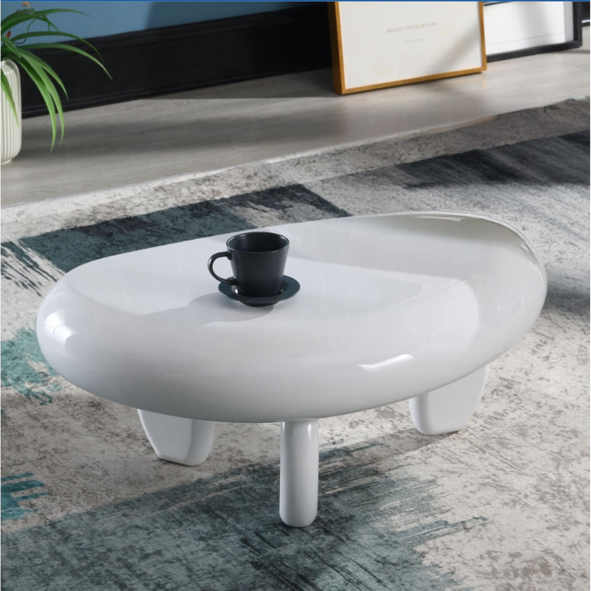 Valhalla White High Gloss End Table