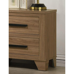 Transitional Style 1pc Nightstand Metal Slide Glide English Dovetail Drawers Bar Handles Walnut Finish Bedroom Furniture