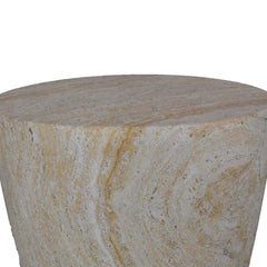 Saga Plant Stand Table, Tapered Marbled White Resin Base 18 Inch