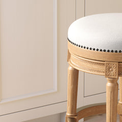 31"H Backless Swivel Bar Stool, Weathered Natural, 1PC