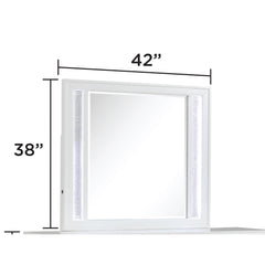 Hades Modern Style Mirror for Dresser Top made with wood frame and LED in White(Includes Only Mirror)
