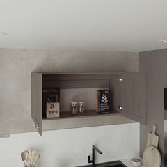 Olympus Wall Cabinet, Double Door, Wide, One Shelf, Kitchen, Storage Cabinet, Light Gray