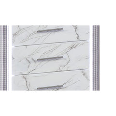 Diary Chest – Marble-Patterned Drawers with LED Side Panels and Metallic Trim for Spacious, Stylish Bedroom Organization