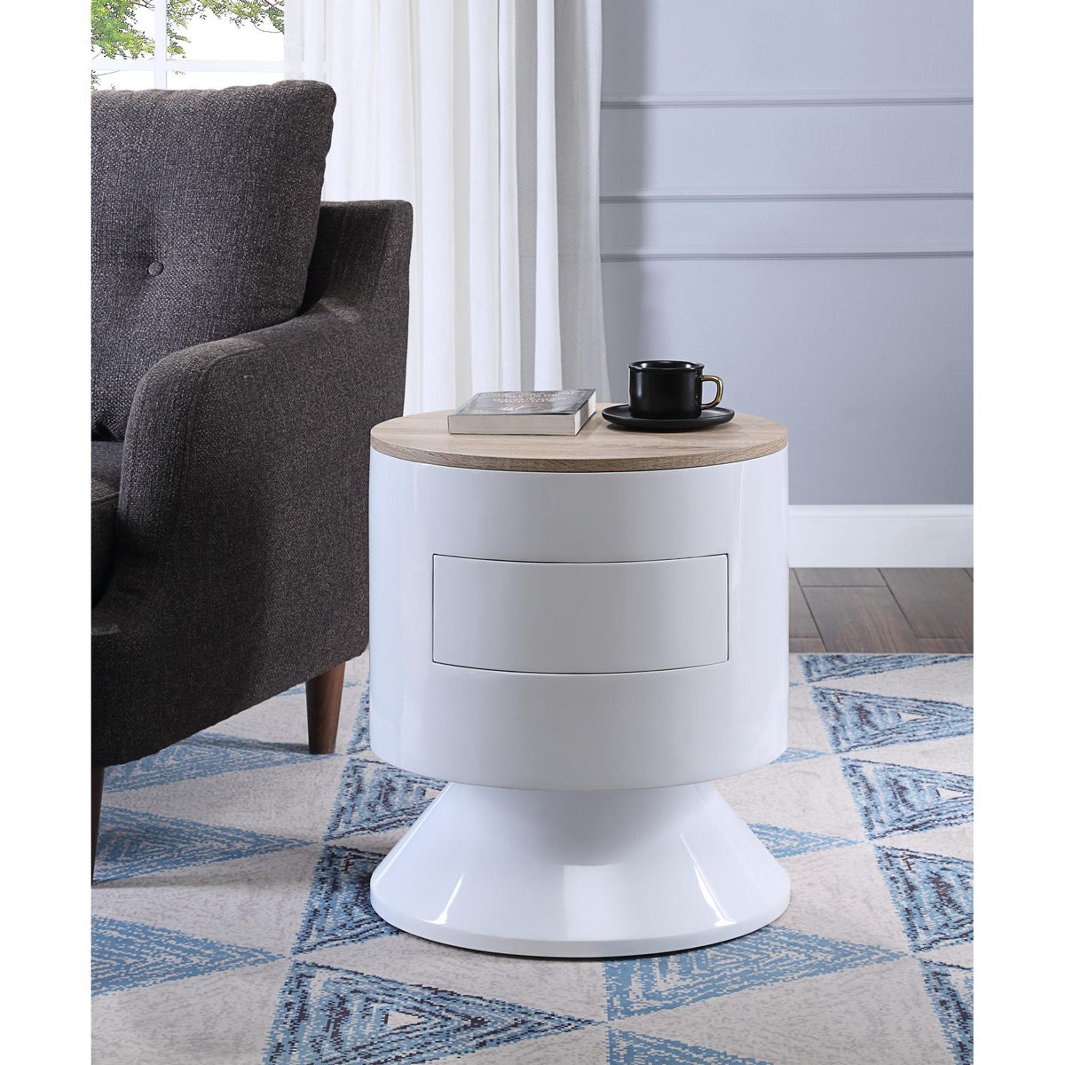 Epimetheus Accent Table with Display and Utility Function