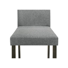 4pc Set Contemporary Style Upholstered Dining Chairs Gray Fabric Dining Room Wooden Furniture
