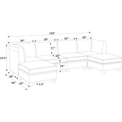 Polyester Upholstered Modular Sectional