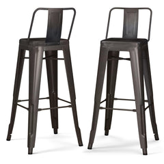 Armageddon - 30" Metal Bar Stool (Set of 2) - Gun Metal Grey