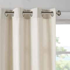Cassandra Rod Pocket and Back Tab Curtain Panel with Fleece Lining Natural 50x84"