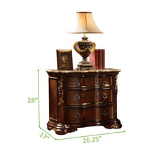 Traditional style Night stand made with wood in Dark Walnut