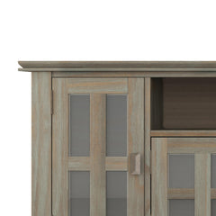 Demeter 72 inch Wide Solid Wood TV Stand in Distressed Grey For TVs up to 80 inches