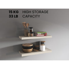 Floating Shelves, White Washed Oak, 2 Shelves, 1.50" H