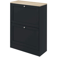 Slim Shoe Storage Cabinet, Modern Shoe Cabinet with 2 Flip Drawers and Adjustable Shelves for 8-12 Pairs, Black