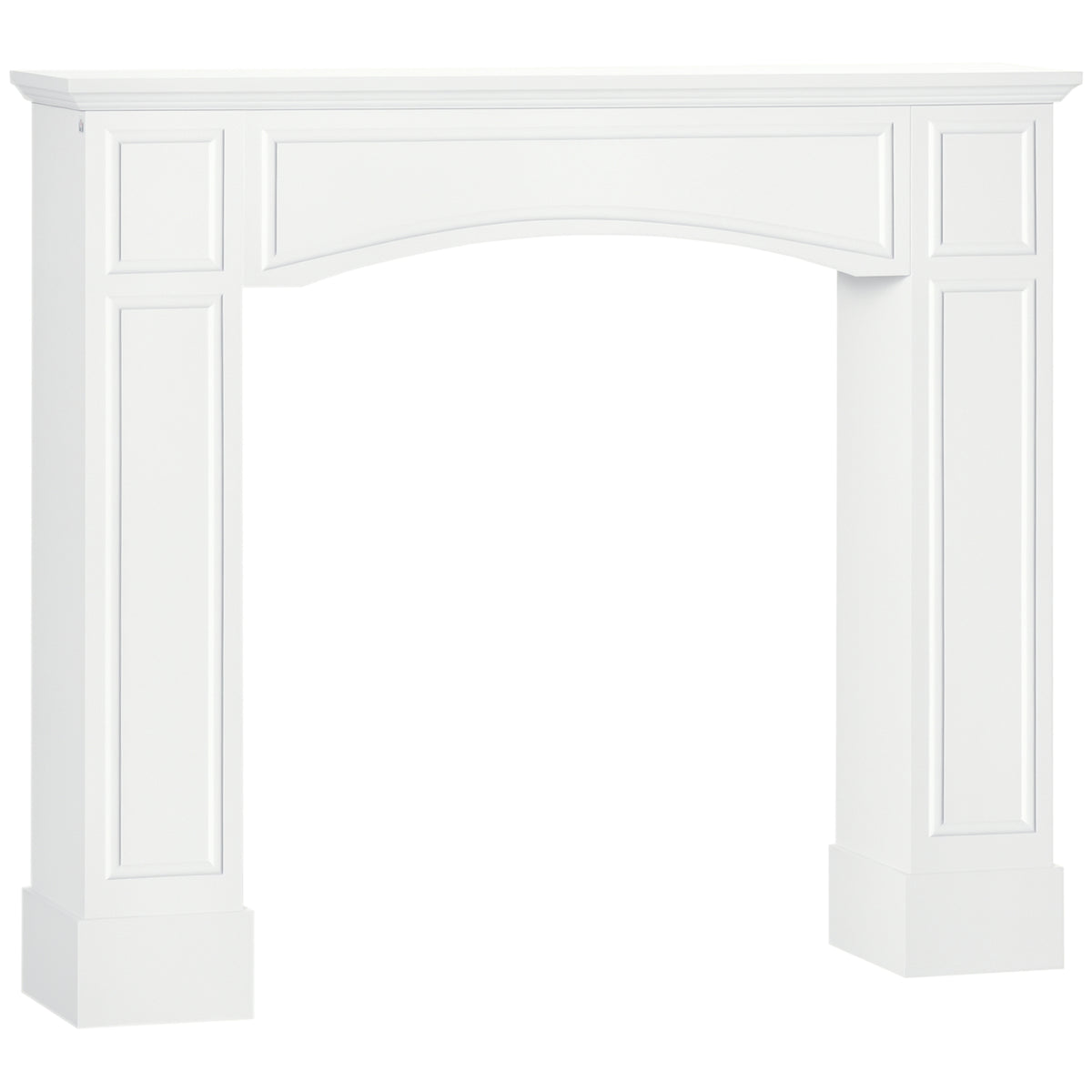 Modern Fireplace Mantel, Surround Mantels for Fireplace with Decorative Pattern Interior Width 29" White