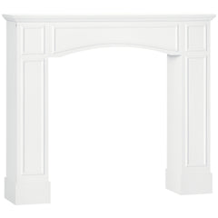 Modern Fireplace Mantel, Surround Mantels for Fireplace with Decorative Pattern Interior Width 29" White