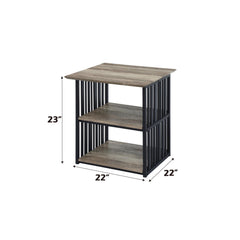 Uranus Antique Oak & Black Finish Nightstand