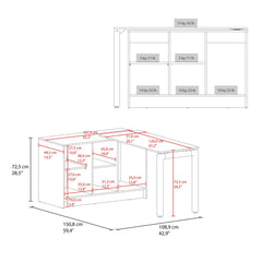 Andromache Rotable Desk 72-Inch Wide or Compact, Adjustable Workstation In Two Directions with Storage Compartments, For Home Office or Studio