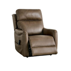 Transitional Style Lift Chair Steel Seat Box USB Port Wired Controller Dual Lift Motor Mechanism Brown Finish Primary Living Room