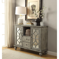 Nirvana Weathered Gray Finish Console Table w/ 1 Open Compartment Storage