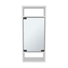 Display Wall-Mounted Mirror Medicine Cabinet With One Door And Interior Storage Shelves, White