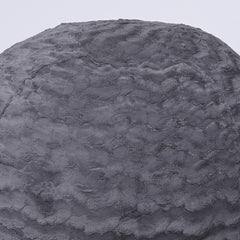 Faux Fur Bean Bag Chair, Grey-4ft Cozy and Stretchable Fabric Lounger for Children and Adults with Easy-Clean Cover, Comfortable Faux Fur Seating for Bedrooms, Filled with Shredded and Memory Foam.