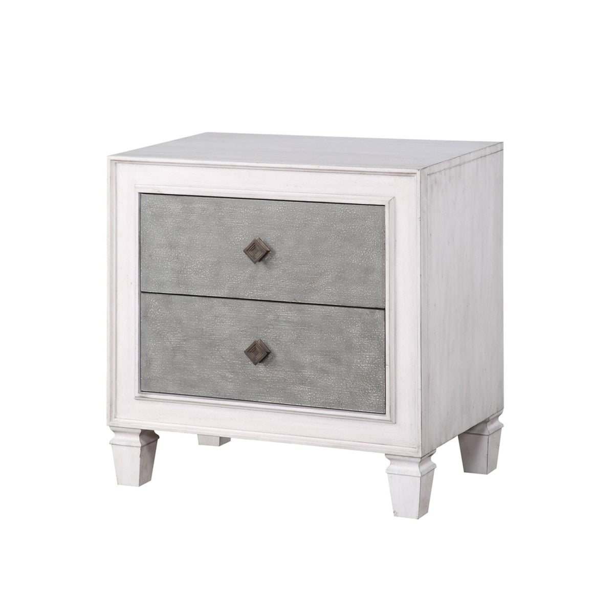 Sanctuary Rustic Gray & Weathered White Finish Night Stand