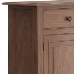 Celestia Solid Wood Entryway Storage Cabinet in Medium Saddle Brown