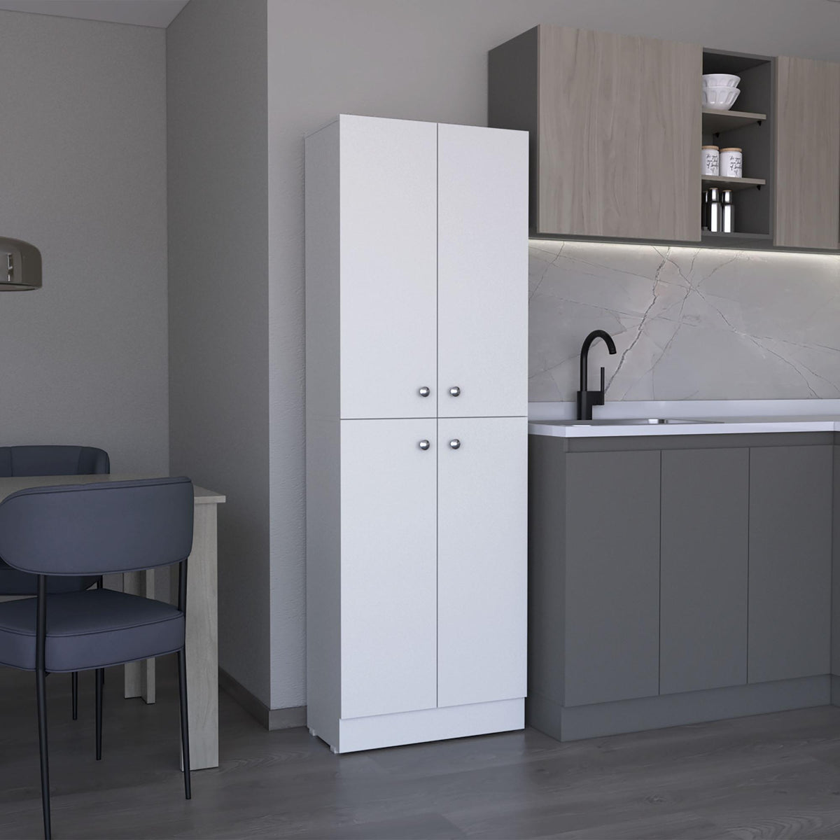 Archive Kitchen Pantry Storage Cabinet 71" Height, With 4 Doors, 5 Adjustable Shelves, Freestanding Cupboard for Dining Room Living Room, Laundry
