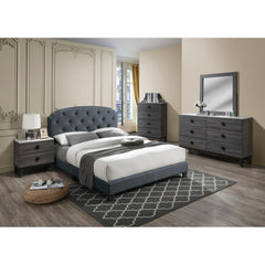 Bedroom Furniture Contemporary Look Grey Color Nightstand Drawers Bed Side Table plywood