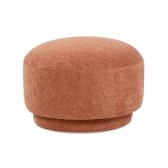 Tale 15" Mushroom Footstool Ottoman, Spice Orange Fleeced Teddy