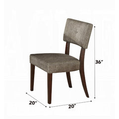 Aeneas Gray Fabric & Espresso Finish Side Chair (Set of 2)