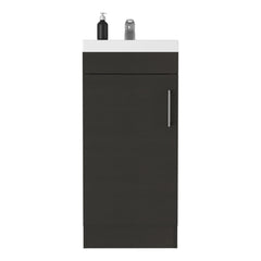 Polyxena Bathroom Vanity with Sink, Single Door Cabinet, Black