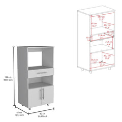 Perseus Pantry Cabinet with Microwave Stand, Multi-Functional with Drawer and 2-Door