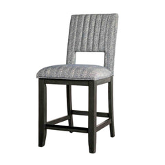 Transitional Style 2pc Counter Height Chair Padded Seat And Back Blue Gray Finish Dining Room
