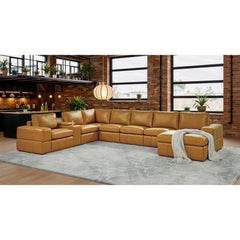 Large Arm Leather Match Upholstery Modular Sectional