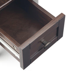 Warm Shaker Solid Wood 14 inch Wide Transitional Narrow Side Table in Tobacco Brown