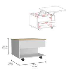 Utopia Lift Top Coffee Table, Casters, One Shelf