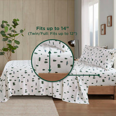 4 PCS Full Sheet Set Green Trees & Trucks