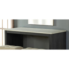 Two-Tone Design Black Dining Table 2x Stools Biscuit-Tufted Seat Cushion Beige 3pc Dining Table Set