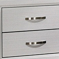 Pinnacle Nightstand, 2 Drawers, White Wood Finished Frame, Metal Handles