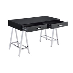 Aura Black High Gloss & Chrome Finish Writing Desk