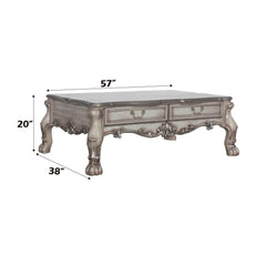 Chronos Vintage Bone White Finish Coffee Table