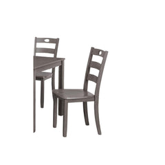 5pc Dining Table Set square 1x Table Slat Back 4x Chairs Transitional Style Gray Finish Dining Room