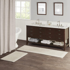 100% Cotton Tufted 3000 GSM Reversible Bath Rug Natural 21x34"