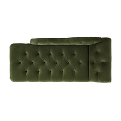 Nirvana Tufted Roll Arm Chaise Lounge, Olive Green Performance Velvet