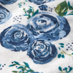Avalon 3 Foot Rounded Bean Bag, Blue Rose Print