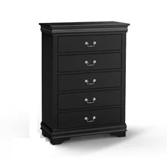 Dark Cherry Finish Chest 1pc English Dovetail Drawers Dust Proof Case Bracket Legs Hanging Drawers Pull Transitional Bedroom Furniture