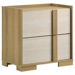 Quasar Natural 2-drawer Nightstand Bedside Table