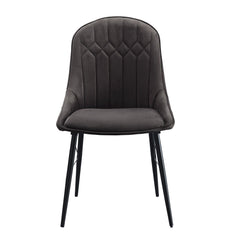 Crest Dark Gray Fabric & Black Finish Side Chair (Set of 2)